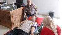 MediaPantura.com | Donor Darah Hari Lalu Lintas Bhayangkara ke-68 di Blora Ikuti Kapolres